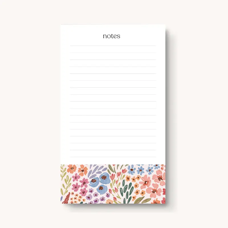 Lined Notepad | 4x7" | 50 Sheets | Floral Office Stationery