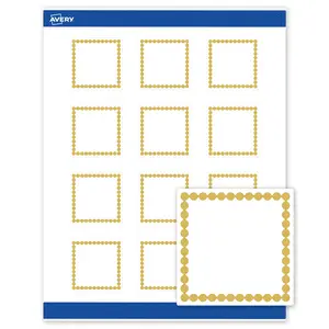 Avery Printable Square Labels, Gold Beads, 2" x 2", Matte White Square Labels, Permanent, Laser/Inkjet, 120ct, Great for Product Labels