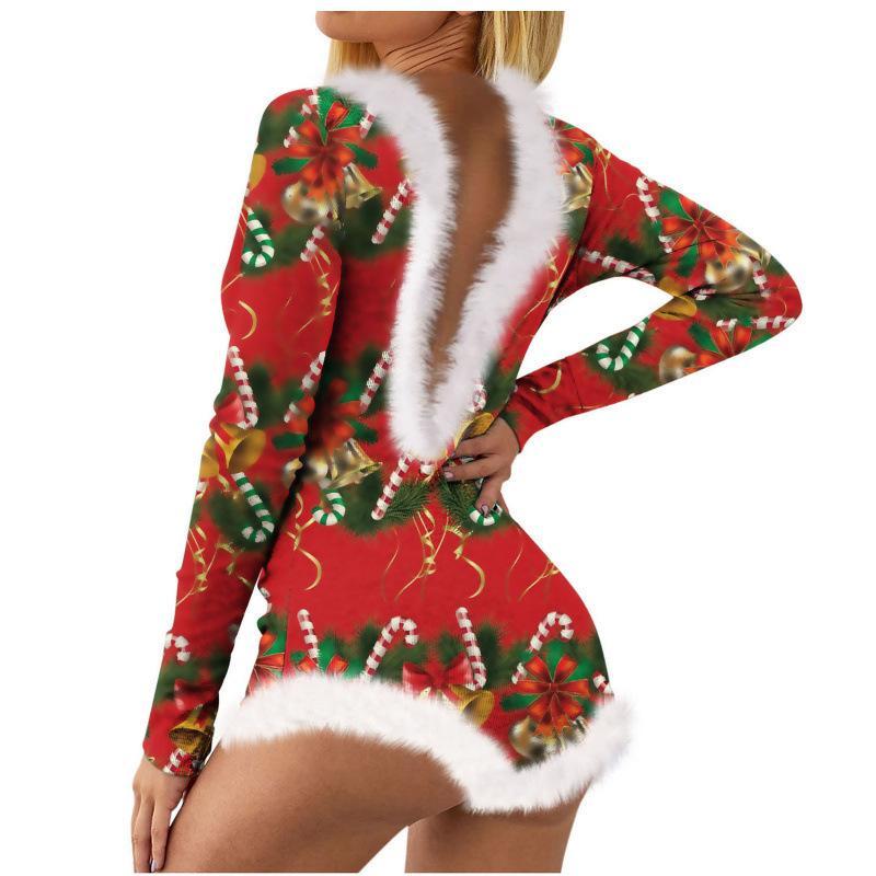 Women's One-Piece Pyjamas - Seasonal Style Onesie Cute Pyjamas Christmas Print Onesie