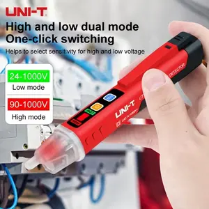 Uni-T 12D Digital Ac Voltage Detector, Non-Contact Test Pen, High Sensitivity Electrical Tester, Home Use, Battery Powered, Composite Material