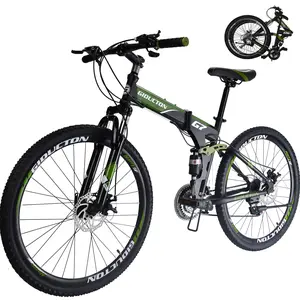 27.5" Folding Mountain Bike, 21-Speed Dual Disc Brake, Dual Suspension for Off-Road & Commuting