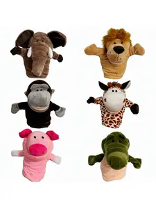 Kids Hand Puppet Set with Working Mouth, Toddler Animal Plush Toy Includes Elephant, Giraffe, Lion, Bear, Raccoon and Monkey for Show Theater, Birthday Gifts, Easter Basket Stuffers retro  time  capsule