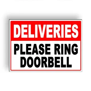 Deliveries Please Ring Doorbell Sign, Hanging Doorbell Sign, Hanging Decor for Home, Office, Store, Business, Aluminium