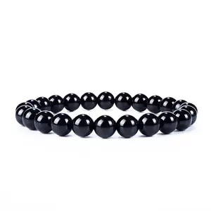 Cherry Tree Collection | Stretch Bracelet | 8mm Beads (Black Tourmaline)