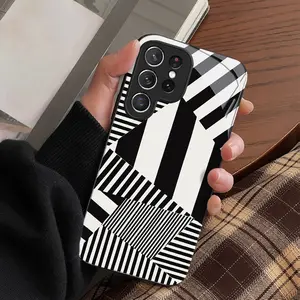 Phone Case: Creative Black and White Striped New Phone Case for Samsung Galaxy S26 S25 S24 S23 S22Pro S21 S20 Fe Plus Ultra Pro A56 A55 A54 A53 A52 A51 A36 A35 A34 A32 A26 A25 A24 A23 A16 A15 A14 A06 A05 A03s