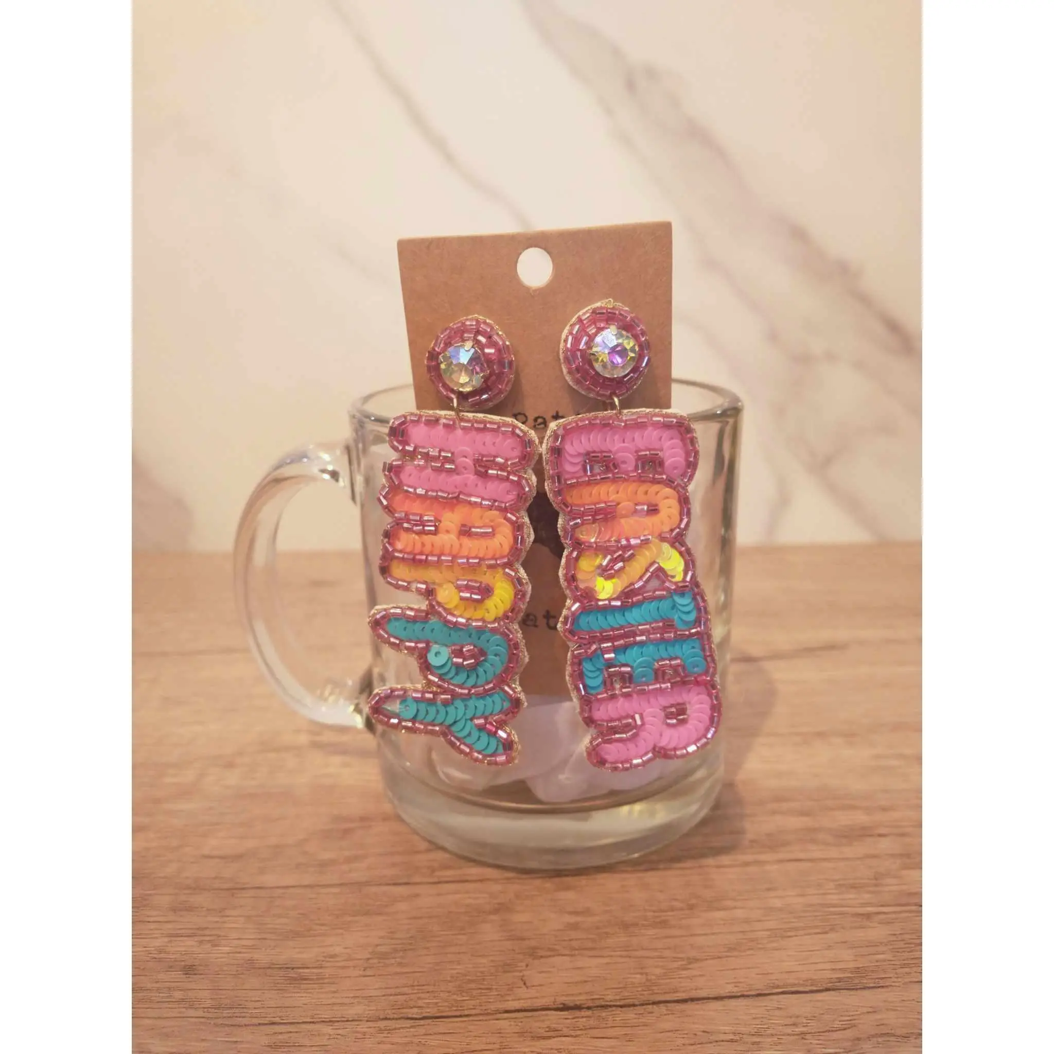 Happy Easter Beaded Earrings - Elegant Beaded Design with Colorful Beads, Perfect for Easter Celebrations