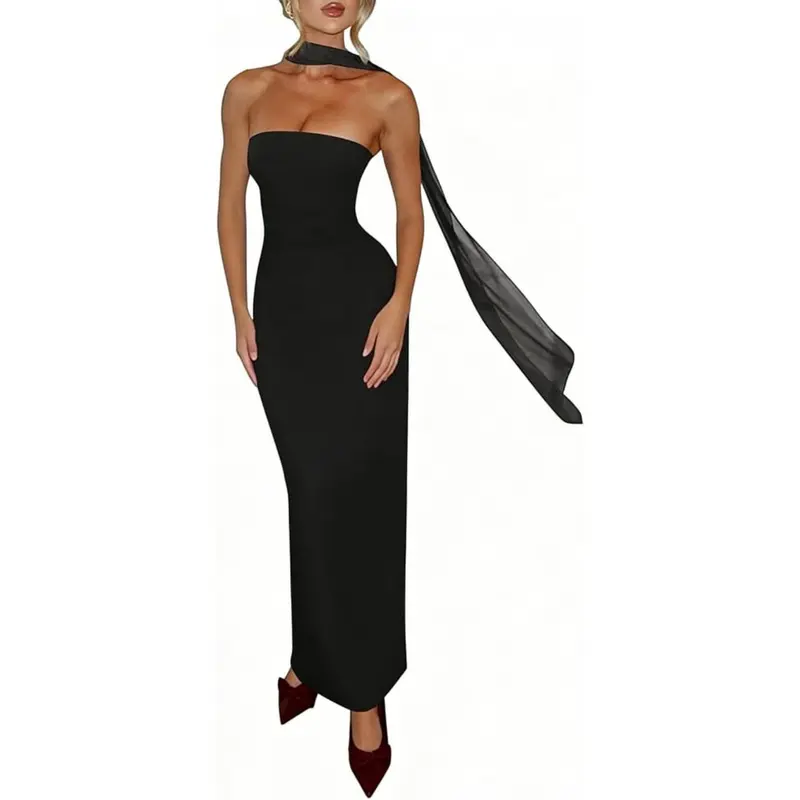 strapless scarf dress - TikTok Shop