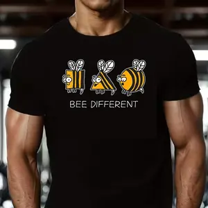 Bee Different T-Shirt, Cute Cartoon Bees Graphic Tee, Inspirational Pun Gift