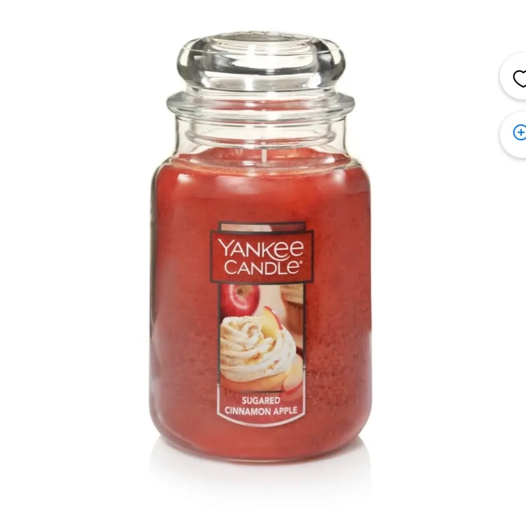 Yankee Candle Sugared Cinnamon Apple - 22 oz Original Large Jar Scented Candle Yankee Candle Sugared Cinnamon Apple - 22 oz Original Large Jar Scented Candle