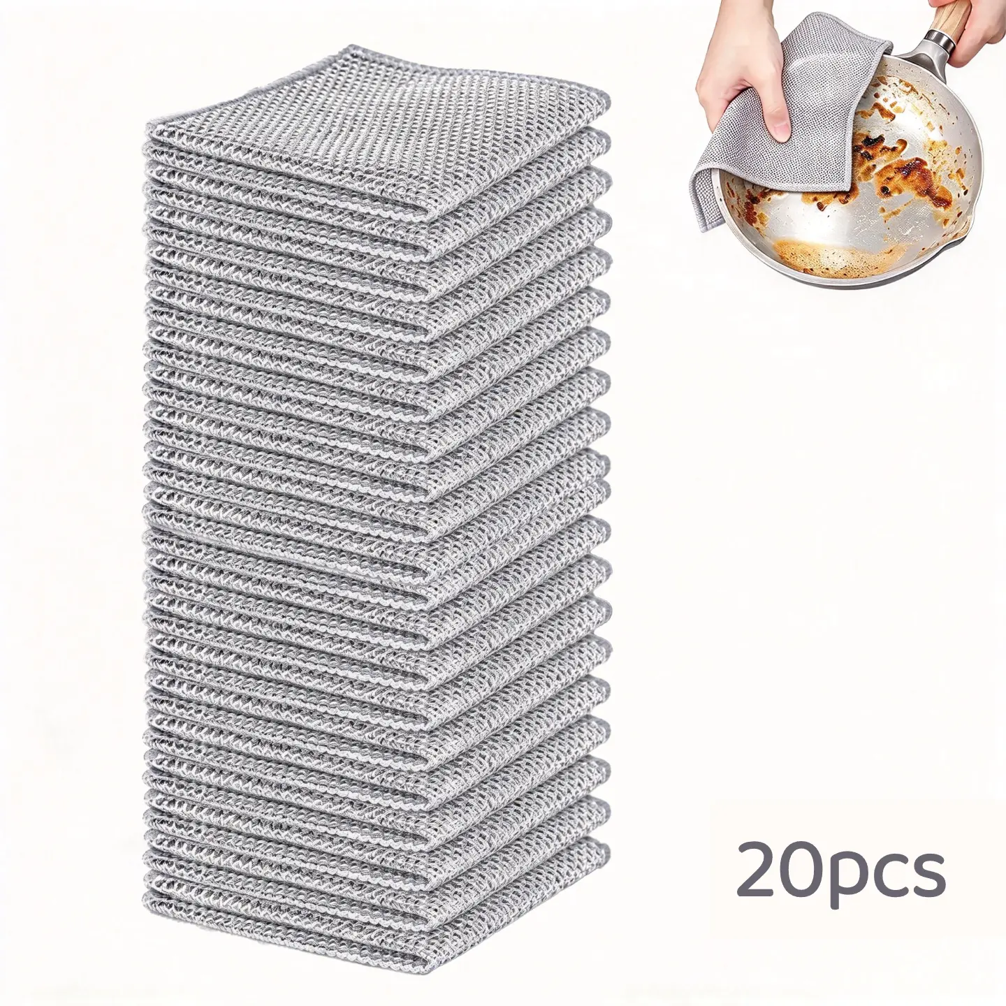 Multi-Pack Anti-Scratch Stainless Steel Wire Dish Scrubbers – 2-Layer Reusable Washable Pads for Wet & Dry Multipurpose Cleaning – Heavy-Duty Household Kitchen Scrub Tool for Pots Pans Sinks, 10//20/40 Counts