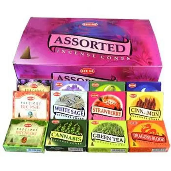 Variety Pack Hem Incense Cones with Display Box (48 Boxes Of 10 Cones)