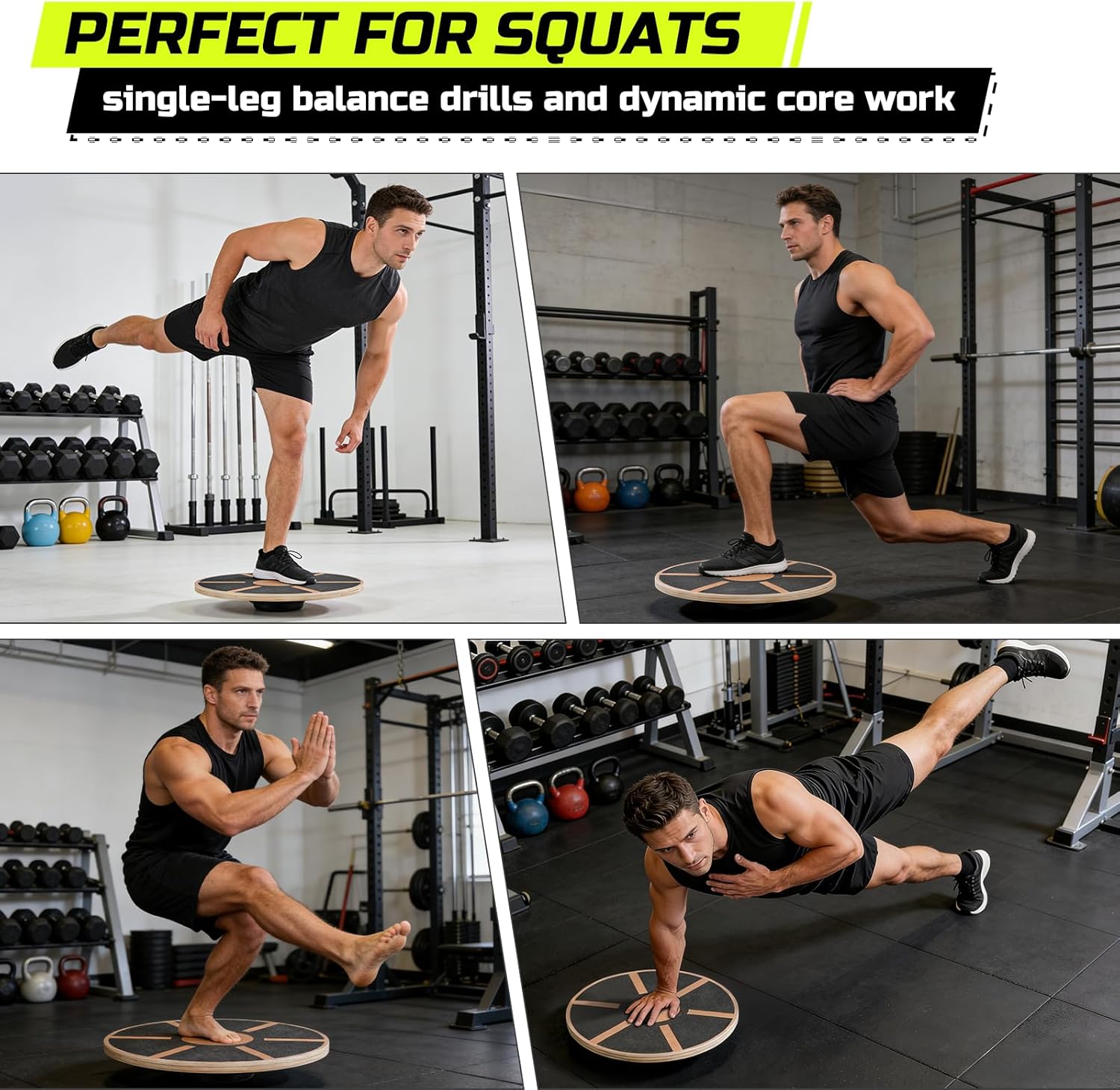 Versatile Wooden Wobble Balance Board, Balance Trainer for Mobility Training, Standing Desk, Core Training, Exercise Balance Stability Trainer