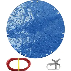 15ft Round Waterproof 8mil Poly Tarps Pool Cover, Multifunctional Tarpaulin for Above Ground Pools, Dust and UV Resistance (Blue/Black)