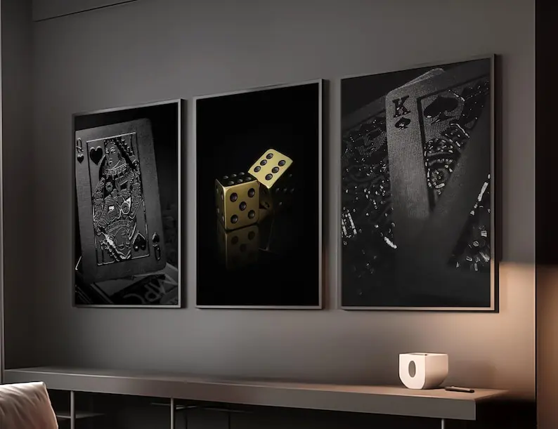 Playing Card Wall Set of 3 Fashion Poster, No Frame