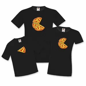 Unisex 220G 100% Cotton T-Shirt, 2026 Summer New Pizza Slice Matching Family Graphic Tee, Perfect Gift for Food Lovers, Funny Casual Top for Men, Women and Kids