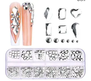 Nail Rhinestone AB Silver Rhinestone Mix Shape