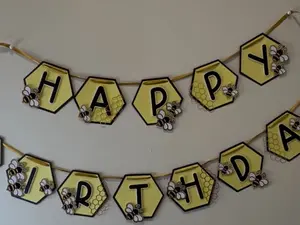 Bee Theme Birthday Banner