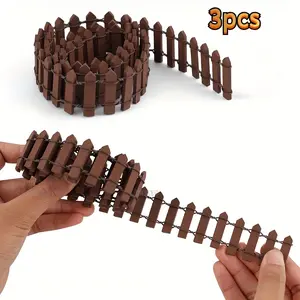 Mini wooden fence set, smooth edge-durable outdoor decorative fence, suitable for gardens and micro-landscapes, easy to assemble without tools.