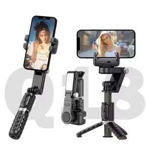 Q18 Desktop Selfie Stick Tripod, Selfie Stick Tripod with Fill Light, Phone Gimbal Stabilizer for iPhone Cell Phone Smartphone