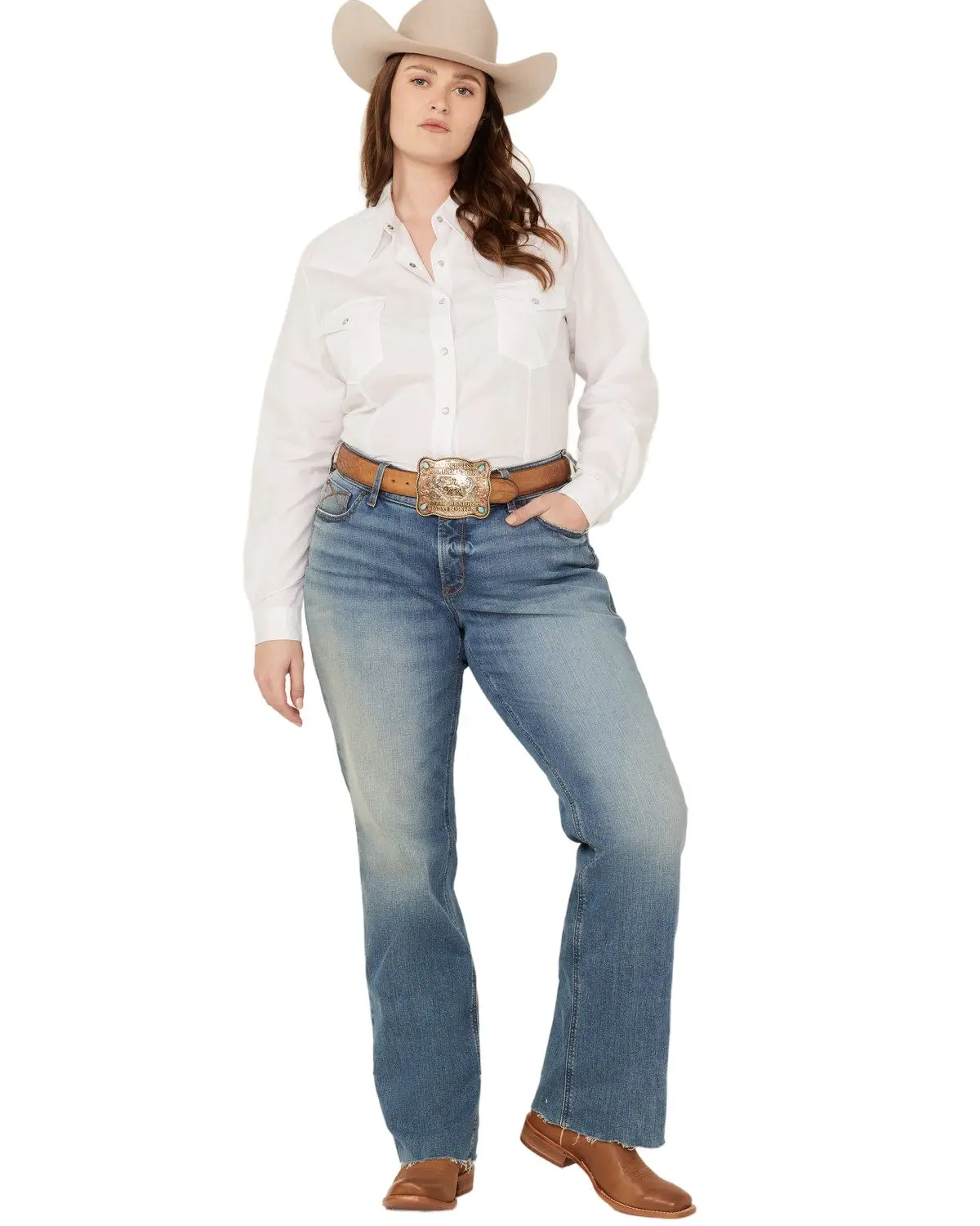 Ariat Women's Women'S Allison Medium Wash Mid Rise Bootcut Stretch Denim - 10051842-Plus