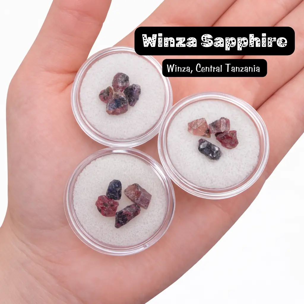 GEM JAR Winza Sapphire - RARE Winza Sapphire - Purple, pink, red Sapphire