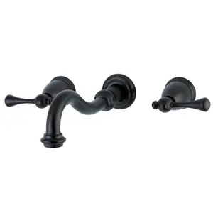 Kingston Brass  8 in. Wall Mount Sink Faucet with Handle, Oil Rubbed Bronze