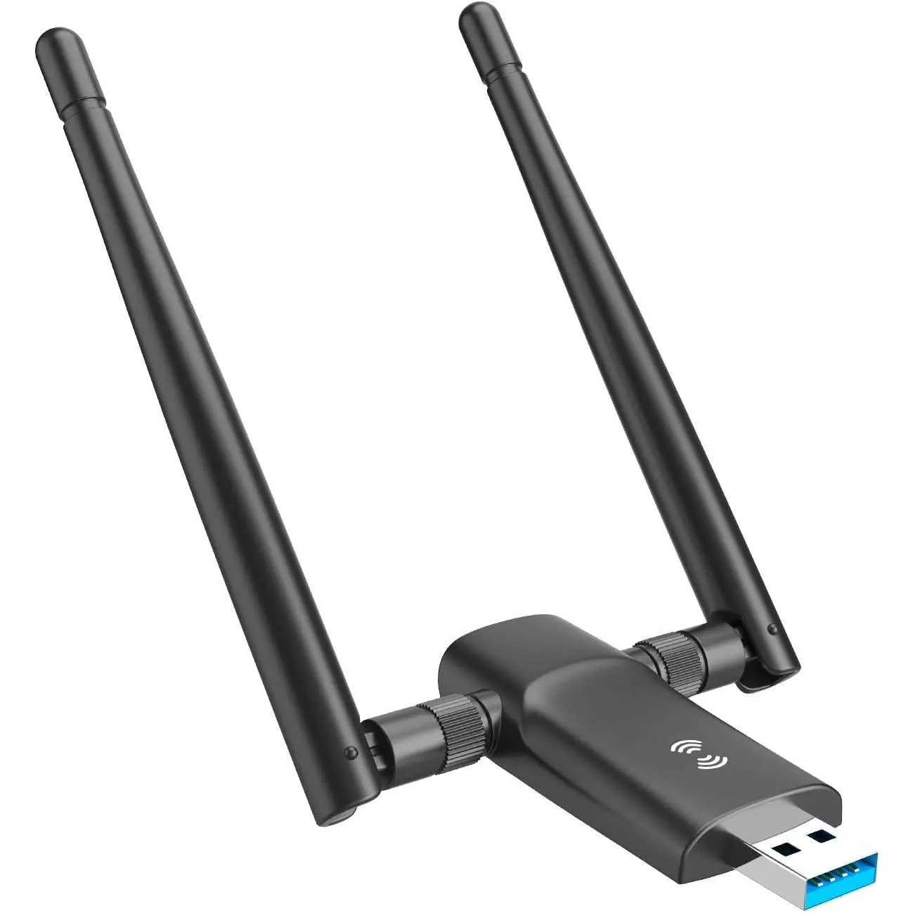 Wireless USB 3.0 WiFi Adapter for Desktop PC - 1300Mbps Speed, Dual-Band 5.8GHz/2.4GHz, Dual 5dBi High Gain Antennas, Plug-and-Play, Easy Setup, Online Setup Technical Support, Compatible with Laptop Windows11/10/8/7/Vista/XP