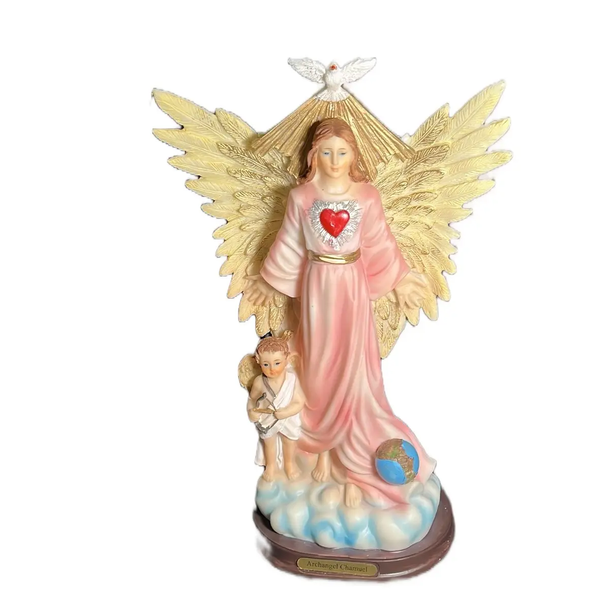Archangel Chamuel Statue - 12 Inch Religious Figurine for Peaceful Relationships - Decor