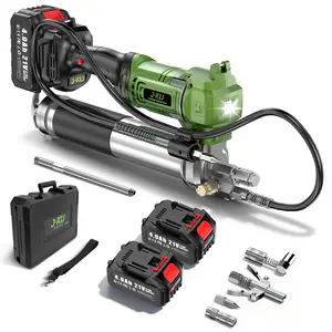 Cordless Grease Gun Kit - 12000PSI, 5.3 oz/min, with 2 Batteries & Charger, 39.4" Hose, 4 Couplers, a Great Tool for Farms & Ranches