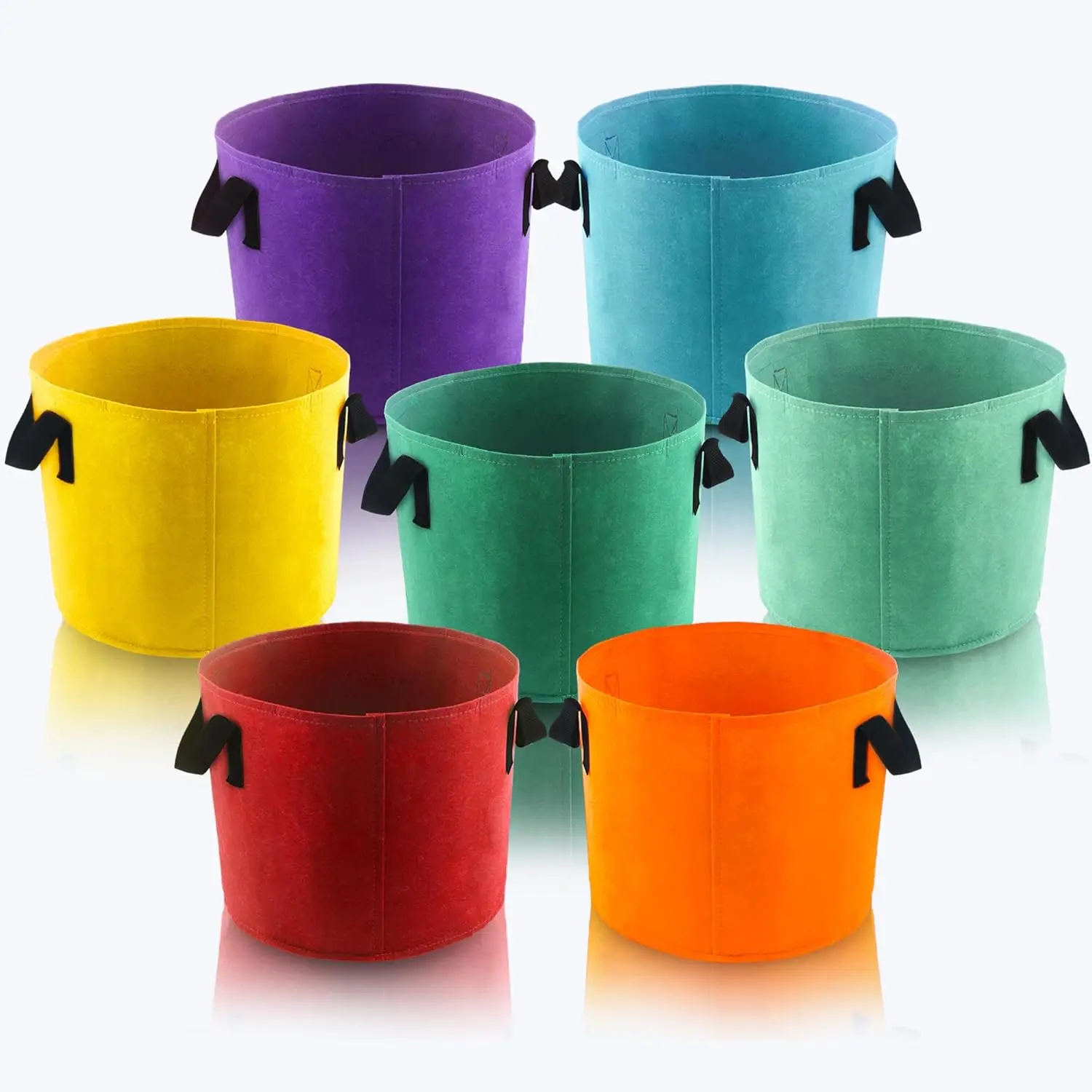 5 Gallon Grow Bags, 7 Pack Colorful Fabric  Pots with Handles for Garden and Outdoor Planting