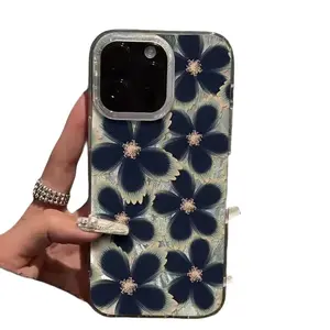 Luxury TPU & PET Flower Cellphone Case, Protective Tech Accessory for iPhone 17 Pro Max,16 Plus,15,14,13,12,11,XR,XS - Smooth, Anti-Fingerprint, Shockproof Airbag Corners Cover