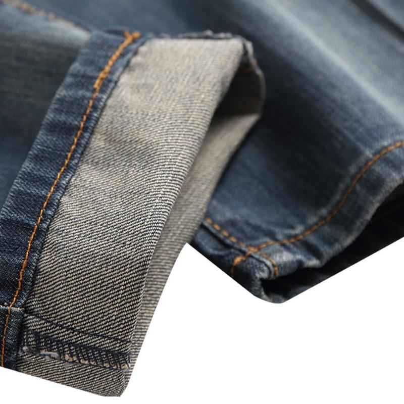 Men's Navy Blue Ripped Elastic Skinny Jeans compression  pants  ripped  jeans jeans  n  s high street jean fashion boy summer gomez  western  wear  outlet