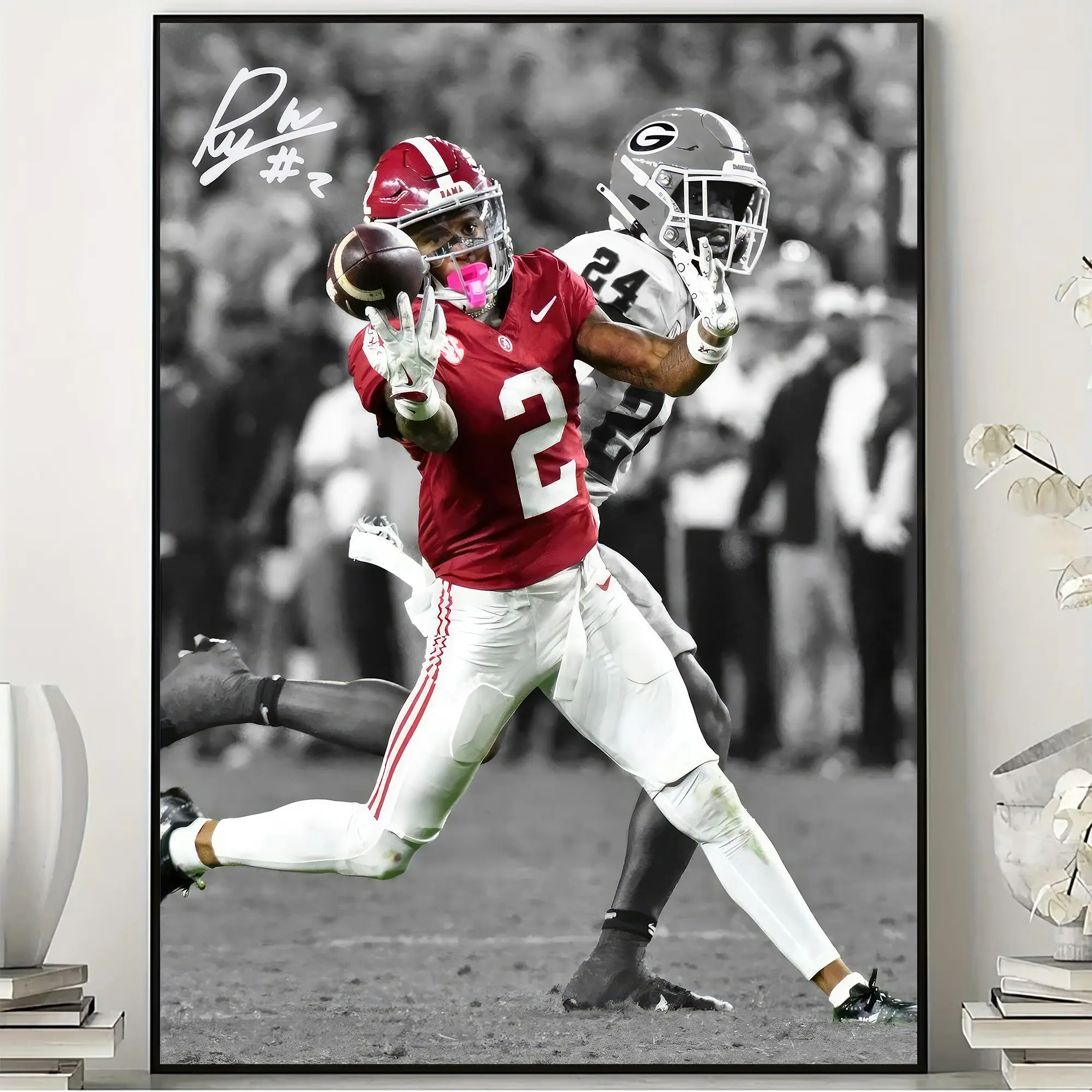 Ryan Williams Alabama Football Art Print, Crimson Game Day Sports Poster, Trendy Motivational Wall Decor, College Fan Gift