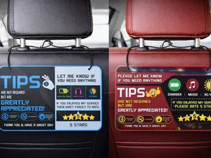 Five Star Rideshare Sign for Uber, Lyft & Taxi - Tips for Drivers Five Star Rideshare Sign for Uber, Lyft & Taxi - Tips for Drivers