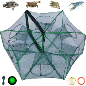 2024 Upgrade Auto-Foldable Strengthened Foldable Fishing Trap Net, Suitable for Bait Fish, Minnow and Crawfish Fishing