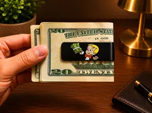 Richie rich metal money clip for cash - Multiple designs check store