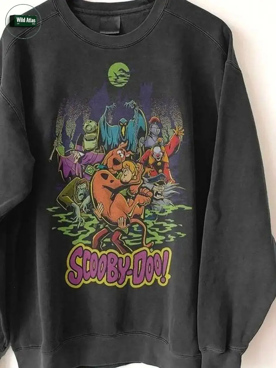 Scooby Doo Retro Halloween 90s Horror Movie Sweatshirt, Classic Vintage Character Tee Shirt by Wild Atlas Apparel, USA-Made & Printed Apparel	