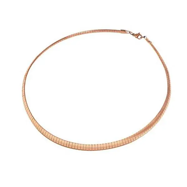 Stately Steel 17" 6mm Omega Chain Necklace