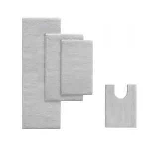 212 MAIN Madison Park Marshmallow Memory Bath Rug, Gray - 24x40 in., Non Slip Microfiber, Heavyweight, Quick Drying, Water Absorbent Mats