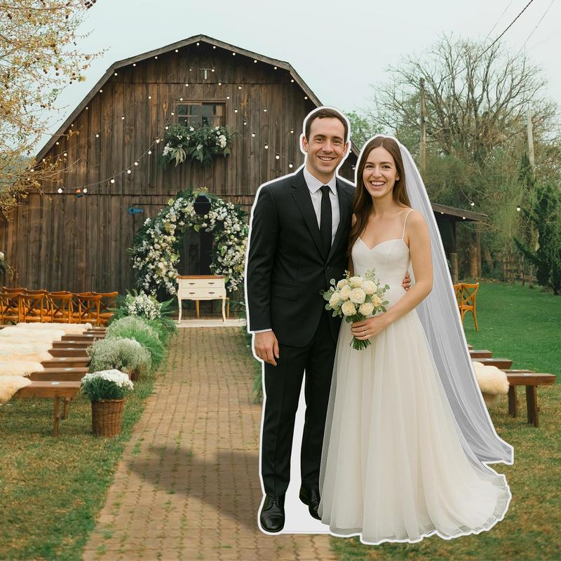 Custom Life Size Cardboard Cutout from Photo Waterproof Standee for Wedding Graduation Personalized Prop Made in USA Ideal for Parties Birthdays Pranks
