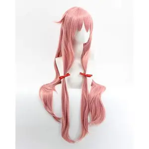 Anime he Future Diary Gasai Yuno Wig for Cosplay Pink Costume Wig long ponytai Halloween Synthetic Hair Party Wigs