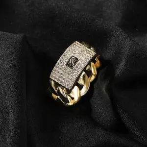 Hip Hop Cuban Ring, Women's and Men's Zircon Diamond Ring, Unisex Design