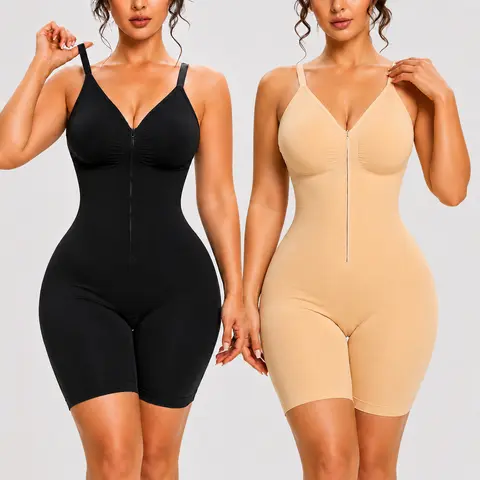 Sculpt-Glam 1-pack  Shapewear for Women Tummy Control Bodysuits Zip-Up Comfort Ultra Stretch Fabric Customizable Fit Breathable Mesh Design Comfortable Fit Womenswear