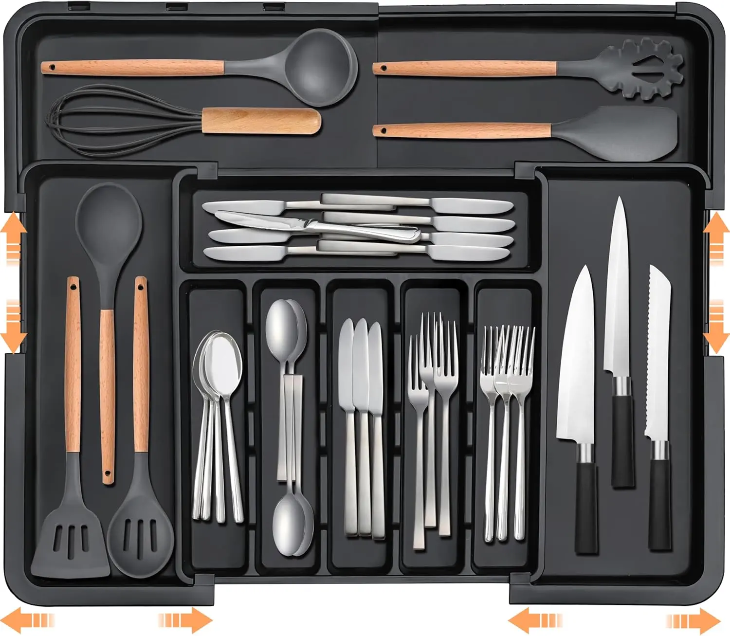 2025 Transform Your Cluttered Drawer Into a Model of Organization – This Expandable Silverware Tray Features Adjustable Dividers to Neatly Arrange Spoons, Forks, and Knives in a Durable, BPA-Free Design for a Perfectly Ordered Kitchen