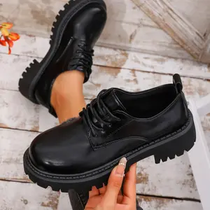 Women's Oxford Shoes, British Style Single Shoe, Spring & Fall Thick Sole Loafers, Casual Student Footwear