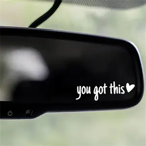 Letter Pattern Car Rearview Mirror Sticker, Car Rearview Mirror Decal, Car Decals, Car Interior Decoration Accessories for Women & Men, Sticker For Cars