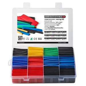 850 count Heat Shrink Tubing Kit, 2:1 Multi-Color Heat Shrink Wrap Tubing with Length 1.77" (inch), Polyolefin Sleeving 2 to 1 Heat-Shrink Tube