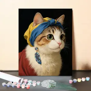 DIY Paint by Numbers Set - "Pearl Cat"