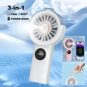 2-in-1 Handheld Spray Fan + Power Bank | Portable Misting Fan & Phone Charger, Summer Cool Must-Have