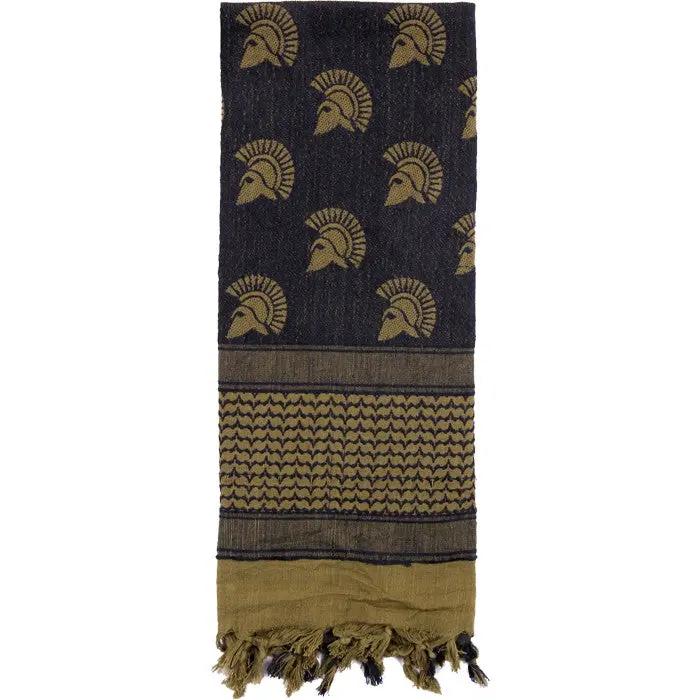 Unisex Olive Drab Spartan Shemagh Tactical Desert Scarf, 42x42 in Square Shape, Tactical Look, Decorative Ends, Unisex Scarf